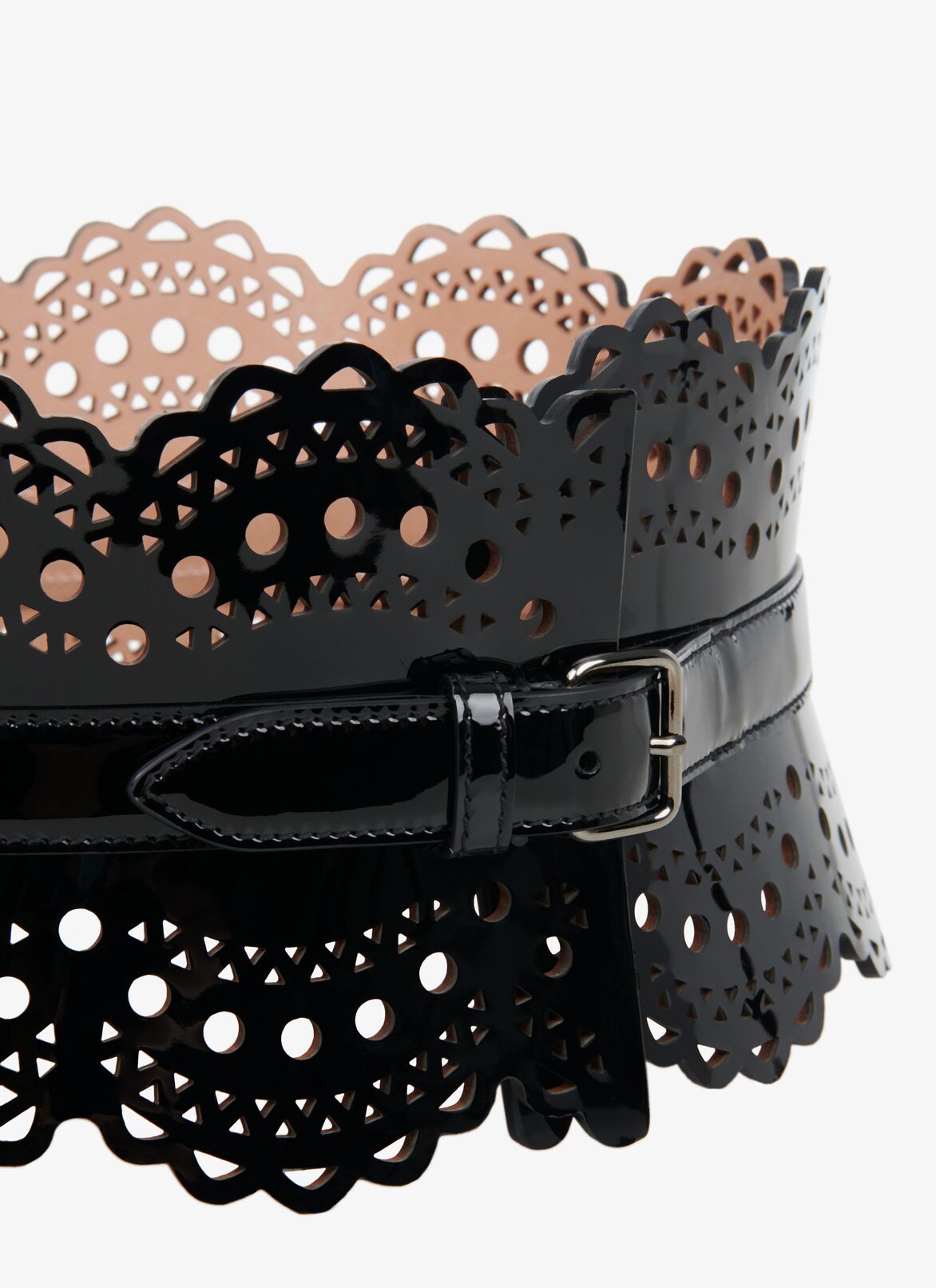 Bustier belt in vienne wave calfskin ALAÏA BLACK BUSTIER BELT IN VIENNE WAVE CALFSKIN